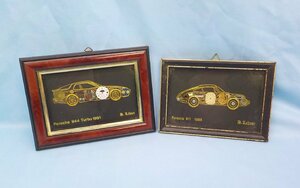 * часы искусство Porsche 944 911 часы детали ko Large . рамка Британия производства Vintage H.Lehner watch picture 2 позиций комплект 