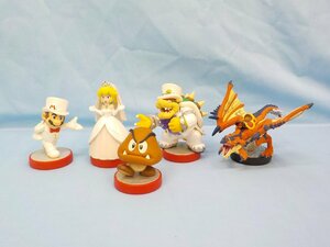 ◆amiibo アミーボ 隻眼のリオレウス（人形無） マリオ クッパ クリボー ピーチ姫 5体まとめて セット