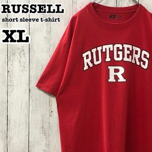 ラッセル US アメリカ古着 ラトガーズ大学 カレッジプリント 半袖Tシャツ XL
