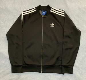 超美品!!adidas アディダス トラックジャケット ジャージ 黒 3本ライン O XL