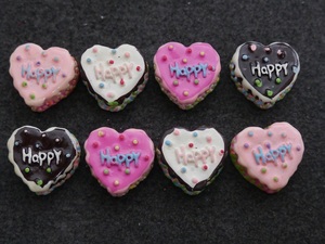  plastic parts handicrafts * accessory parts happy Heart cake parts 8 piece set 