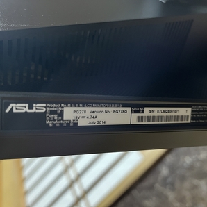 [中古] ASUS PG278Q 27型ワイド/WQHD（2,560×1,440ドット） 液晶モニター LCD MONITOR ゲーミングモニターの画像6