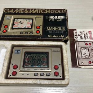 任天堂ゲームウォッチ／マンホール MH-06 Nintendo GAME&WATCH GOLD／MANHOLE ★★箱 説明書付き