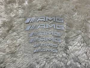 メルセデスベンツAMG Mercedes-Benz AMG ホイールボディブレーキキャリパー等耐熱 デカールステッカー シルバーメタシール　湾曲タイプ