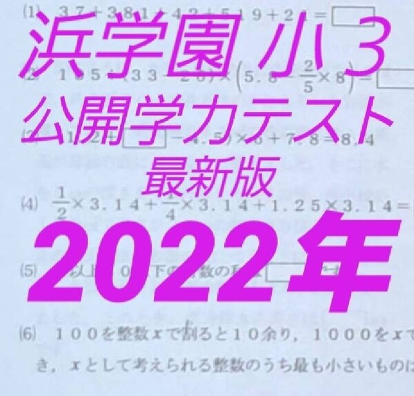 浜学園 小3 最新版 2022年 国語 算数 フルセット 公開学力テスト