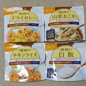 尾西 白飯 山菜おこわ チキンライス ドライカレー セット レトルト 非常食 保存食 アウトドア アルファ米 山登り 登山 防災