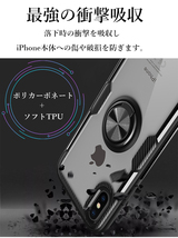 ■新品未使用 iPhone13 pro max 携帯 スマホ ケース カーボン調 耐衝撃ケース リング付き Navy ネイビー _画像6