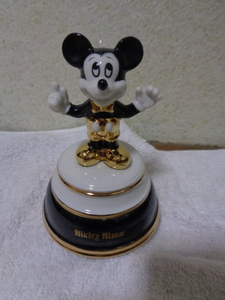 陶器 人形-ミッキーマウス オルゴール/Walt Disney Company/Mickey Mouse-ミッキーマウス マーチ/made in japan/良品