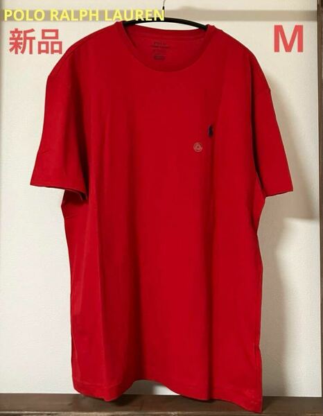 新品 POLO RALPH LAUREN ポニー刺繍 Tシャツ M 赤 胸ロゴ