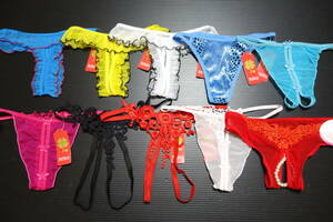 357【未使用品】セクシーショーツ♪Beshow 股割れTバックショーツ・パール付など/10点セット・まとめ売り 【送料300円】