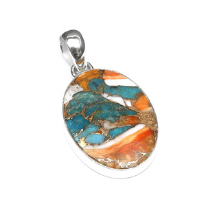  oyster copper turquoise pendant top No.3[1 point thing ] / 60-13 TQ-PT3