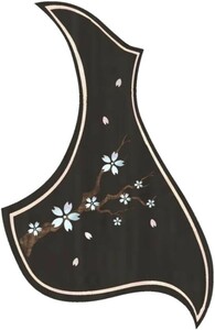 送料無料　ギター ピックガード B 桜 サクラ 和風 アコギ エレキ 便利なシールタイプ