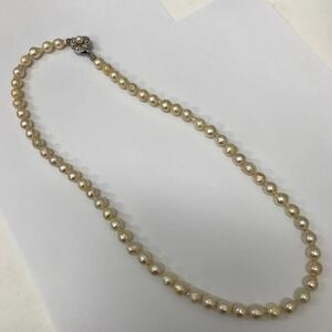 35172 0304Y ネックレス パール 真珠 SILVER 刻印　アクセサリー パールネックレス 全長約50cm