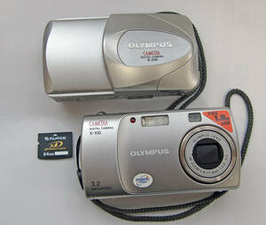 OLYMPUS CAMEDIA X250 & X100 2台とも美品　ＸＤカード６４ＭＢ1枚付き