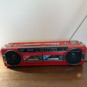  radio-cassette red Showa Retro 