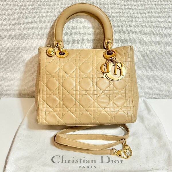 【大幅値下】ChristianDior　クリスチャンディオール レザーレディディオール 2WAY ショルダーハンドバッグ