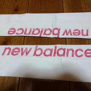 ◆ new balance ニユーバランス アームカバー / 使用品 / ■サイズ：長さ=49cm（説明文参照）■カラー：ホワイト □送料無料の画像2