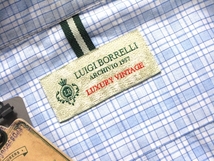 新品 ルイジボレッリ LUIGI BORRELLI LUXURY VINTAGE コットン 長袖 ホリゾンタルカラー シャツ M_画像6