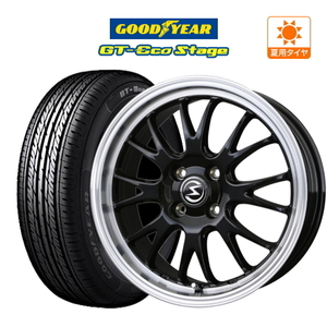 サマータイヤ ホイール 4本セット BADX エスホールド S-8M グッドイヤー GT-エコ ステージ 165/65R15 タフト 等