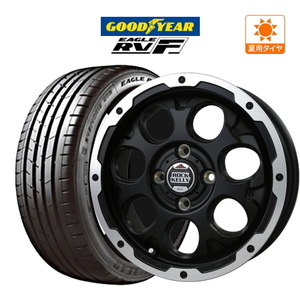 サマータイヤ ホイール 4本セット BADX ロックケリー カルデラ グッドイヤー イーグル RV-F 165/60R15 ハスラー 等