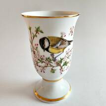 #l20 PORCELAINE FRNAKLIN DE PARIS 四十雀 鳥 花 マグ カップ 　_画像1