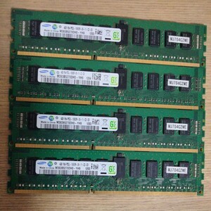 メモリ 　デスクトップ用　DDR3 PC3-10600U ECC（と思われる）4GB×４個　16GB