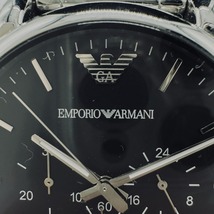 EMPORIO ARMANI アルマーニ AR-1894 腕時計 クォーツ 電池 現状不動 テスター〇 電池交換必要 箱付き ブランド 黒文字盤 かっこいい 3011_画像2