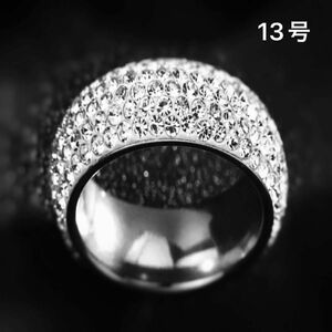 レディースリング　幅約10mm3.5ct ゴシック　ゴスロリ　天然石パヴェ　シルバー925 指輪