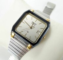 RADO ラドー QZ クオーツ シルバー文字盤 デイト 113.3229.4 メンズ腕時計 現状品_画像1