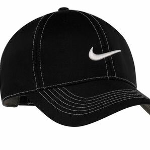 ナイキ Nike キャップ 帽子 333114 刺繍ロゴ 黒 速乾 スポーツ 紫外線対策 調節可 ヘリテージ86 NIKE SWOOSH FRONT CAP 新品の画像2