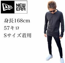 ニューエラ 長袖 Tシャツ ヘリテージ NEA102 ワンポイントロゴ クルーネック ブラック XLサイズ NEWERA HERITAGE BLEND LONG SLEEVE 新品_画像2