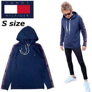 トミーヒルフィガー トップス パーカー 09T4256 スウェット 薄手 ネイビー Sサイズ ユニセックス ルームウェア TOMMY HILFIGER 新品