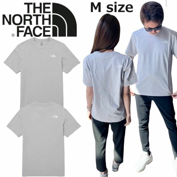 ザ ノースフェイス Tシャツ NT7U ライトグレー Mサイズ コットン素材 クルーネック シンプルロゴ THE NORTH FACE COTTON S/S TEE 新品