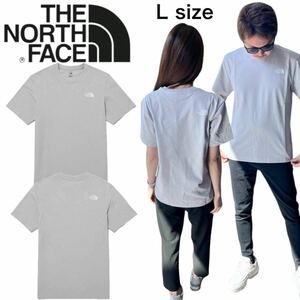 ザ ノースフェイス Tシャツ NT7U ライトグレー Lサイズ コットン素材 クルーネック シンプルロゴ THE NORTH FACE COTTON S/S TEE 新品
