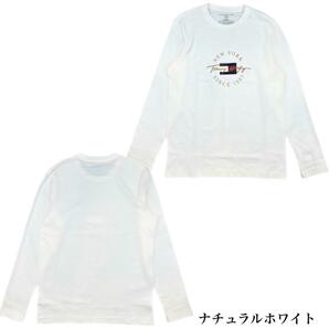 トミーヒルフィガー ロンT 長袖Tシャツ 09T4329 コットン プリントロゴ ナチュラルホワイト Mサイズ TOMMY HILFIGER L/S CREW NECK 新品の画像3