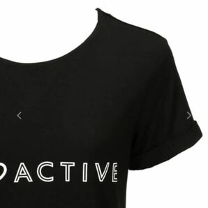 新品18089 Mサイズ アモスタイル アモアクティブAMO ACTIVE ２枚組黒白ブラックホワイト 半袖Tシャツ トリンプジムウェアヨガトレーニングの画像5