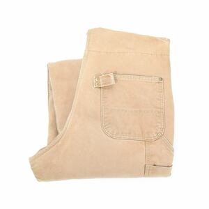 【送料無料】カーハート ブラウン ダック素材 オーバーオール キルティングライナー ワーク CARHARTT サイズ38相当 アメカジ 古着 @EC0022