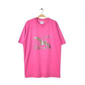 【送料無料】80s ヘインズ USA製 ヴィンテージＴシャツ カモメ VIRGIN ISLANDS 袖裾シングル ピンク HANES サイズXL 古着 @BZ0169