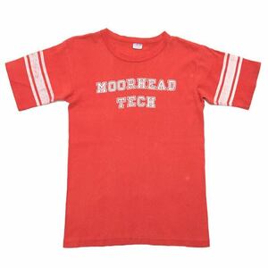 【送料無料】70s チャンピオン バータグ MOORHEAD TECH カレッジ ヴィンテージTシャツ フットボールT CHAMPION サイズM 古着 @BD0023