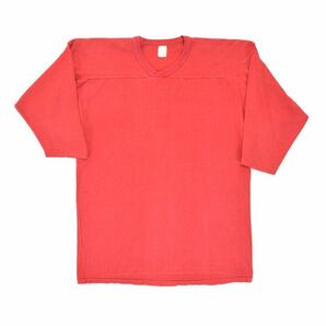 【送料無料】70s ナンバリング ヴィンテージTシャツ 赤 フットボールTシャツ バックプリント M相当 古着 @BZ0195の画像2