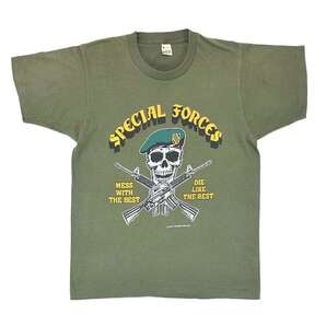 【送料無料】1984 SPECIAL FORCES 特殊部隊 スカル ガンズ ヴィンテージTシャツ ミリタリー サイズM 古着 @BZ0190