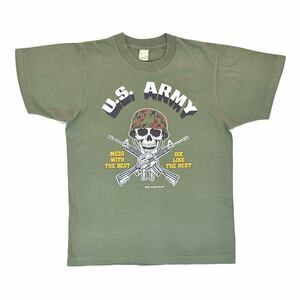 【送料無料】1984 U.S.ARMY スカル ガンズ ミリタリー ヴィンテージTシャツ サイズM 古着 @BZ0189