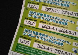 東京ディズニーリゾート コーポレートプログラム利用券 1000円×3枚