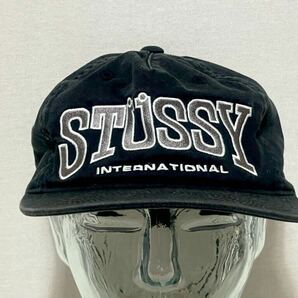 【Stussy】ステューシー 6パネル キャップ ロゴ刺繍 ストリートカジュアル 帽子 ブラック クロの画像2