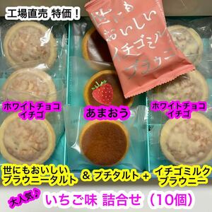 【人気商品】世にもおいしいブラウニータルト＆プチタルト+１（10個）　いちご味 詰合せ　焼菓子　チョコ　正規品　アウトレット　特価！