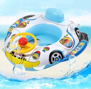 浮き輪 子供 ボート ハンドル ベビー 水遊び プール遊び おもちゃ 車 乗り物 足入れ ベビーボート 足入れ浮き輪