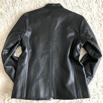 ほぼ未使用/Mサイズ相当●SHIPS ライダースジャケット レザー ブラック 黒 メンズ ビジネス ブルゾン 春服 シップス 王道だけどカッコいい_画像4