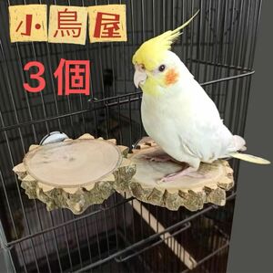 3個セット小鳥止まり木　鳥オモチャ　円形止まり木金具付きキンカ鳥文鳥インコ小動物ハムスター踏み台