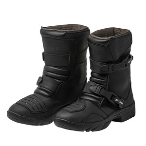 DFG DG0411-001-410 ナビゲーター ショートブーツ マットブラック 8(26.0cm) バイク ツーリング革 吸湿 靴