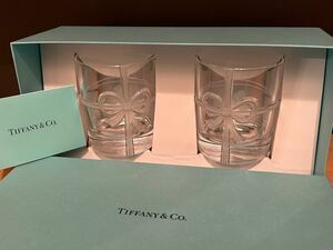 原2【未使用】TIFFANY & Co. ティファニー ボウグラス 2客 リボン ペアグラス 正規品 食器 インテリア 家具 コレクション